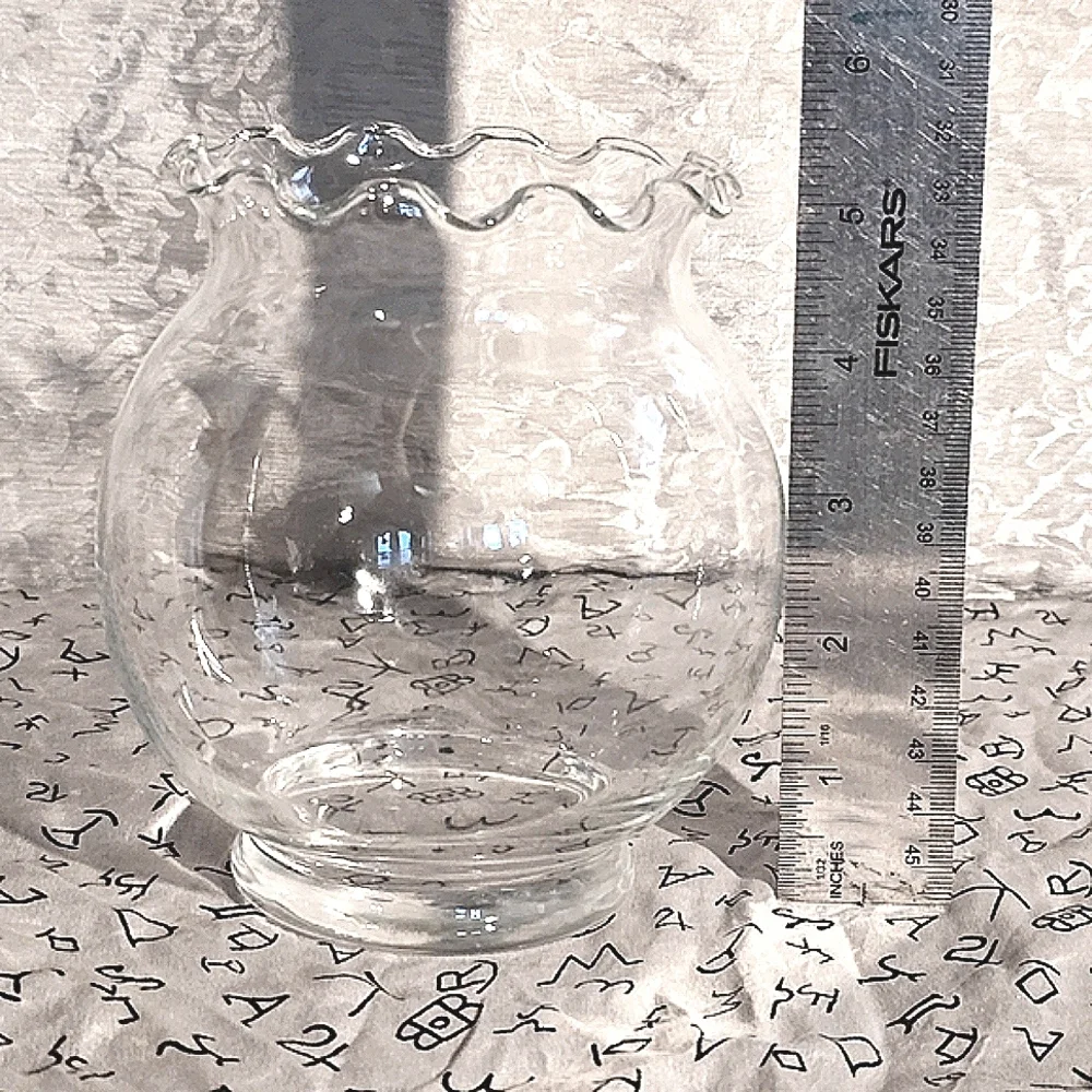 COMING SOON Indiana Glass Iridescent Crystal Carnival Ivy Bowl Ruffled Rim vase